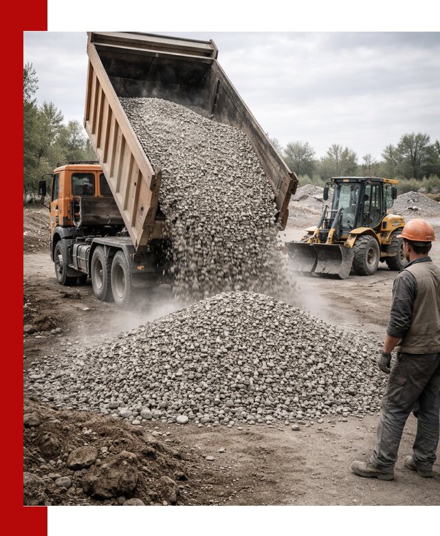 Доставка щебня в Кохме крупными и мелкими фракциями