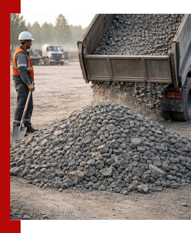 Гранитный щебень фракции 100–201 для строительства в Кохме