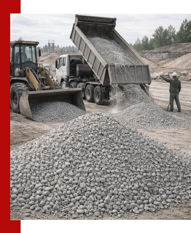 Доставка известнякового щебня фр. 5–20 в Кохме
