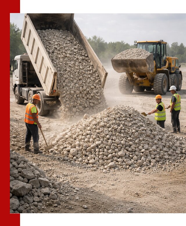 Доставка известнякового щебня фр. 40-70 в Кохме