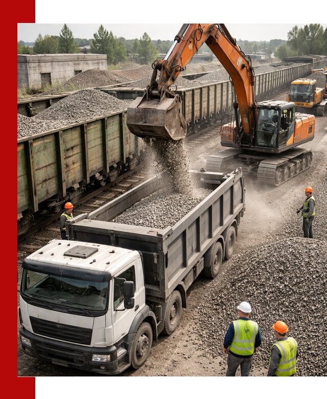 Железнодорожный щебень фракция 25–60 для поставок в Кохме