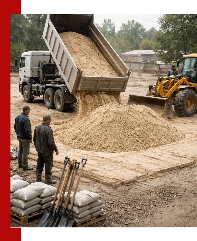 Доставка мытого песка в Кохме с самосвалами по выгодной цене