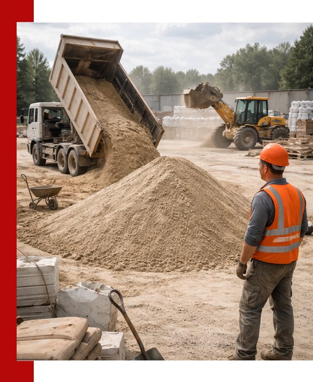 Доставка строительного песка с самосвалом в Кохме