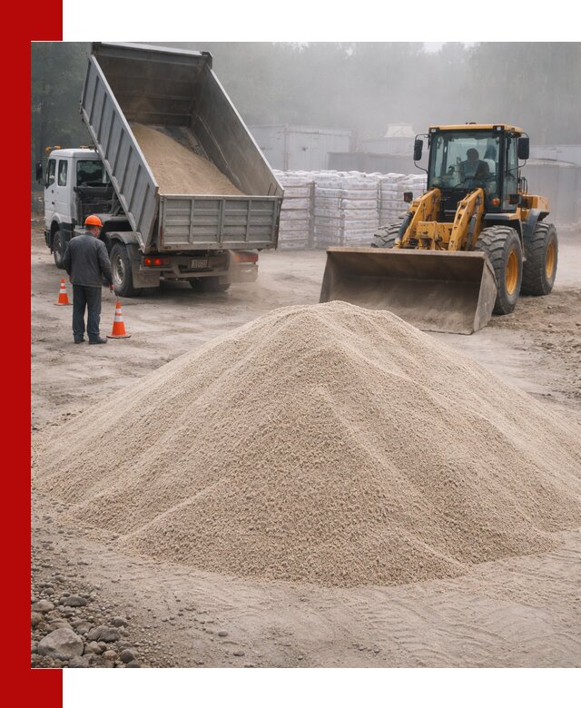 Кварцевый песок фракция 0–8 для стройработ в Кохме