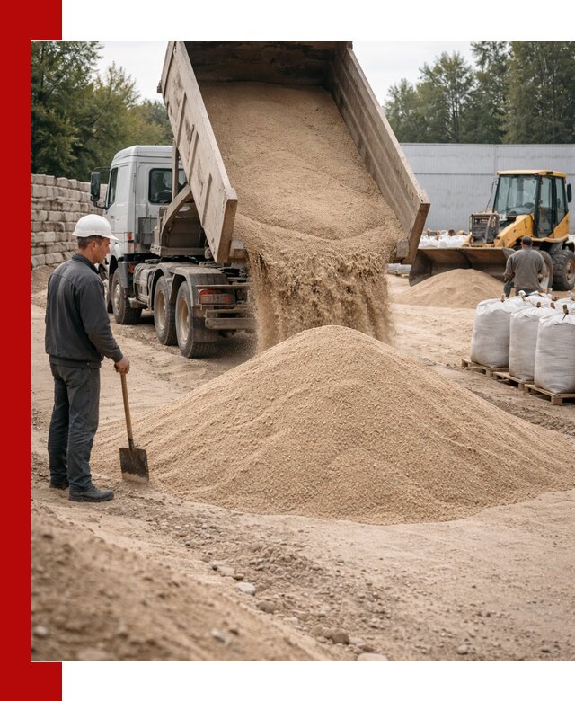 Кварцевый песок фракция 0–3 мм с доставкой в Кохме