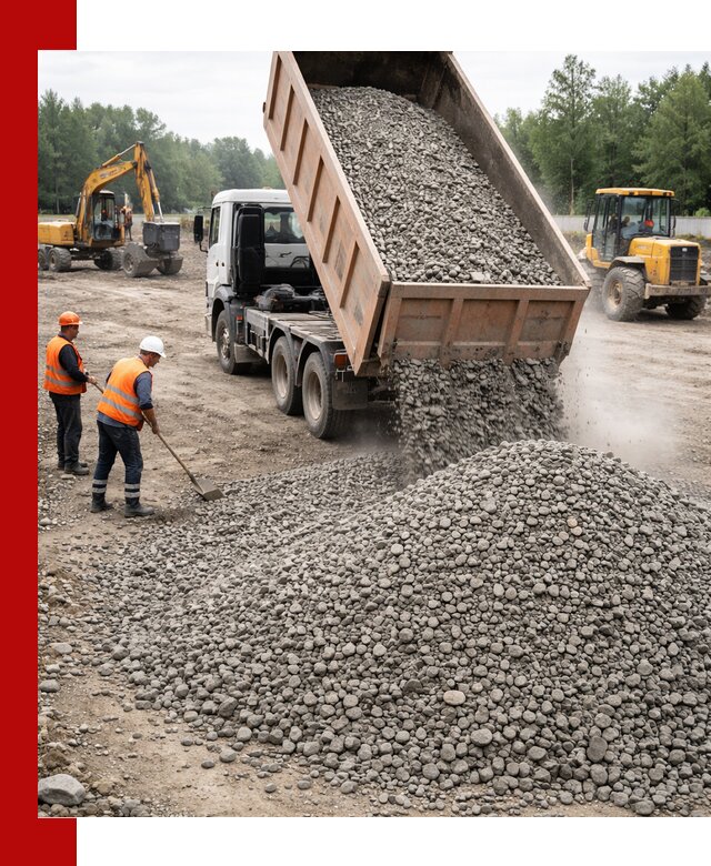 Доставка гравия фракции 40-70 в Кохме оптом и в розницу