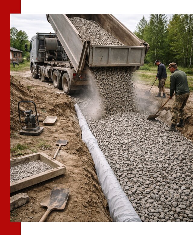 Гравий для дренажа с доставкой в Кохме качественный и недорогой