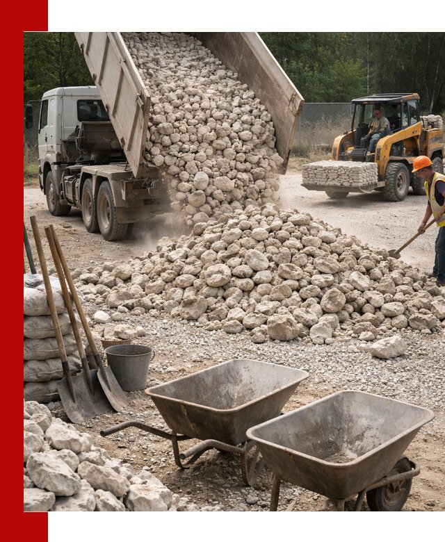 Доставка и продажа бутового известнякового камня в Кохме