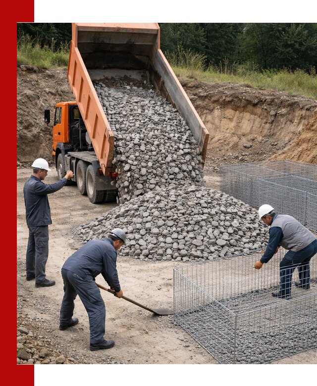 Камень для габионов с доставкой в Кохме быстро и надёжно