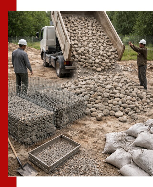 Камень для габионов фракция 70–151 в Кохме