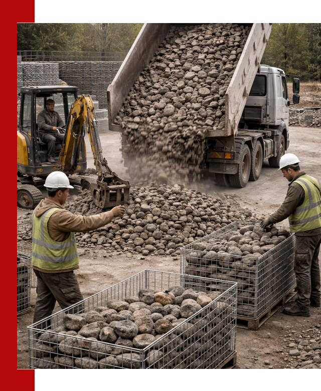 Камень для габионов фракция 100–201 в Кохме