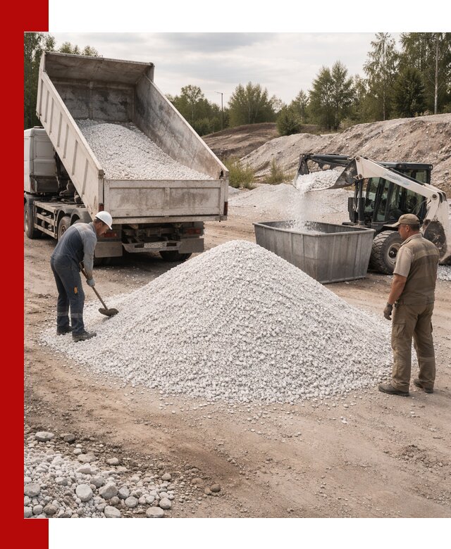 Доставка и продажа белой мраморной крошки в Кохме