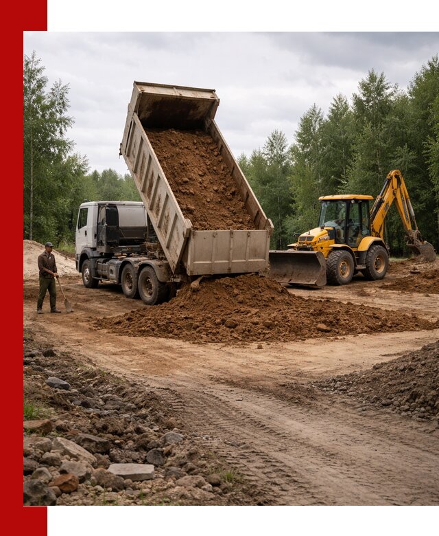 Доставка суглинка самосвалами в Кохме подсыпка и планировка