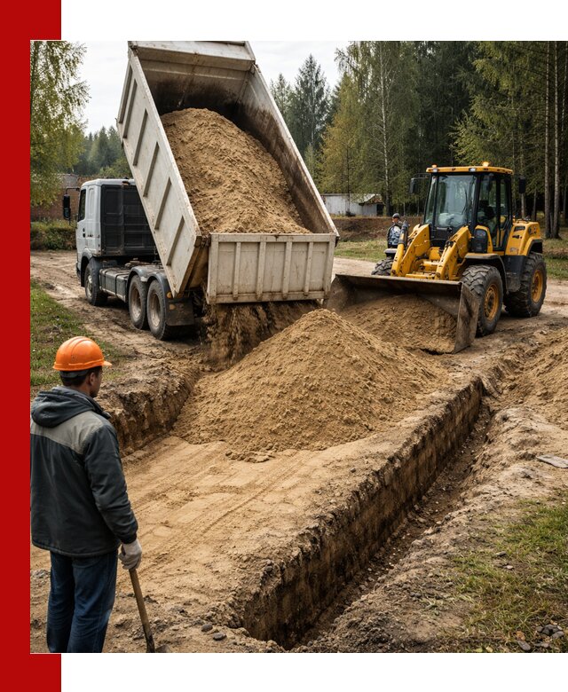 Доставка песчаного грунта в Кохме для строительных работ