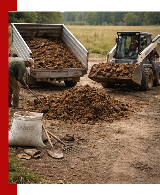 Доставка конского навоза в Кохме с разгрузкой и доставкой на объект