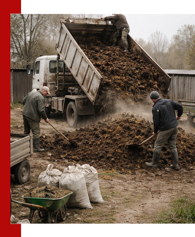Доставка коровьего навоза самосвалом в Кохме