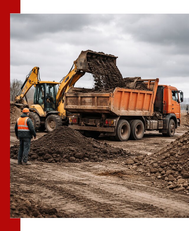 Вывоз грунта и строительного мусора в Кохме грузовыми самосвалами