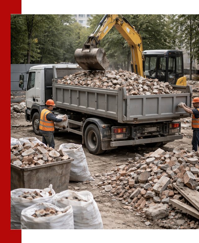 Вывоз строительного мусора в Кохме с самосвалами и контейнерами