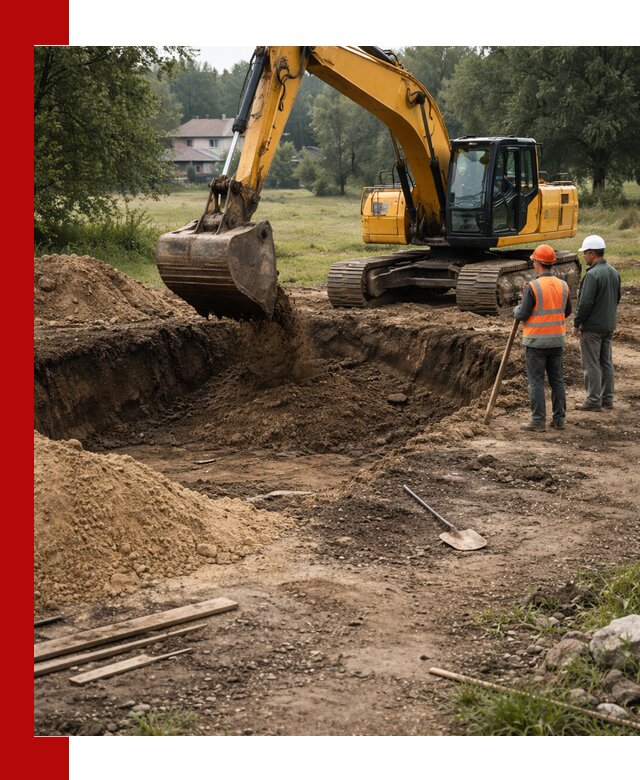 Рытье котлована под фундамент в Кохме (быстро и недорого)