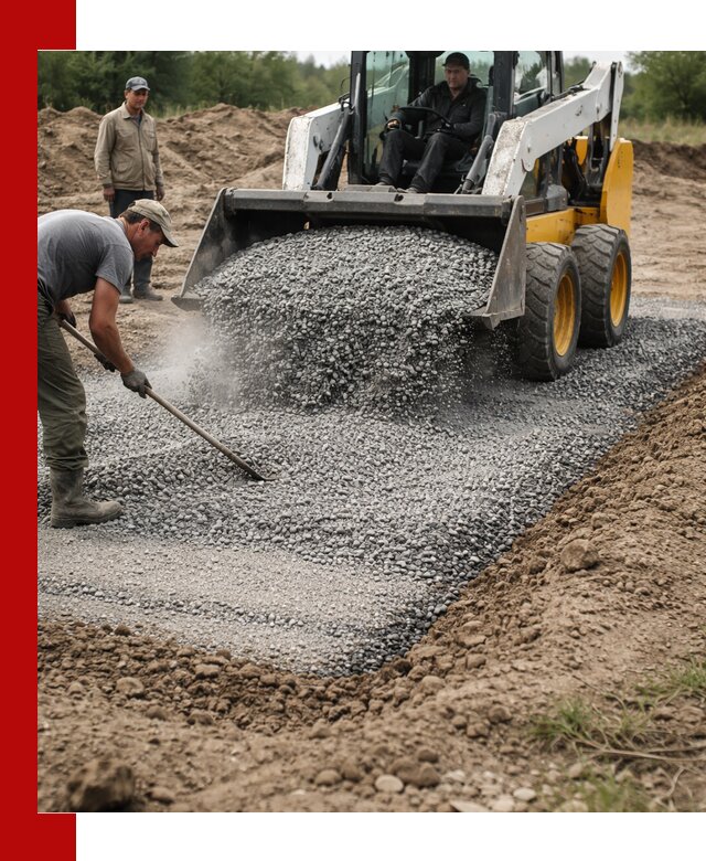 Устройство щебеночной подушки в Кохме для дорог и фундаментов